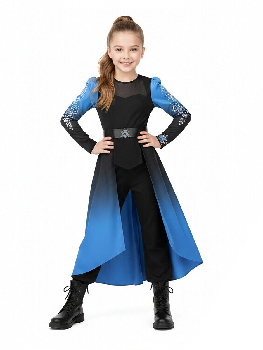 Descendants 5 Evil Chloe Costume for Kids and Adults Descendants Wicked Wonderland Princess Blue Cosplay Outfit