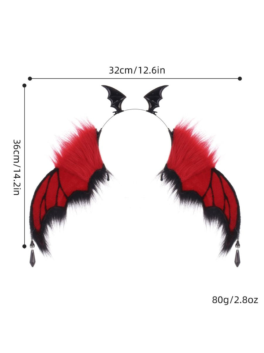 Faux Fur Bat Wing Headpiece