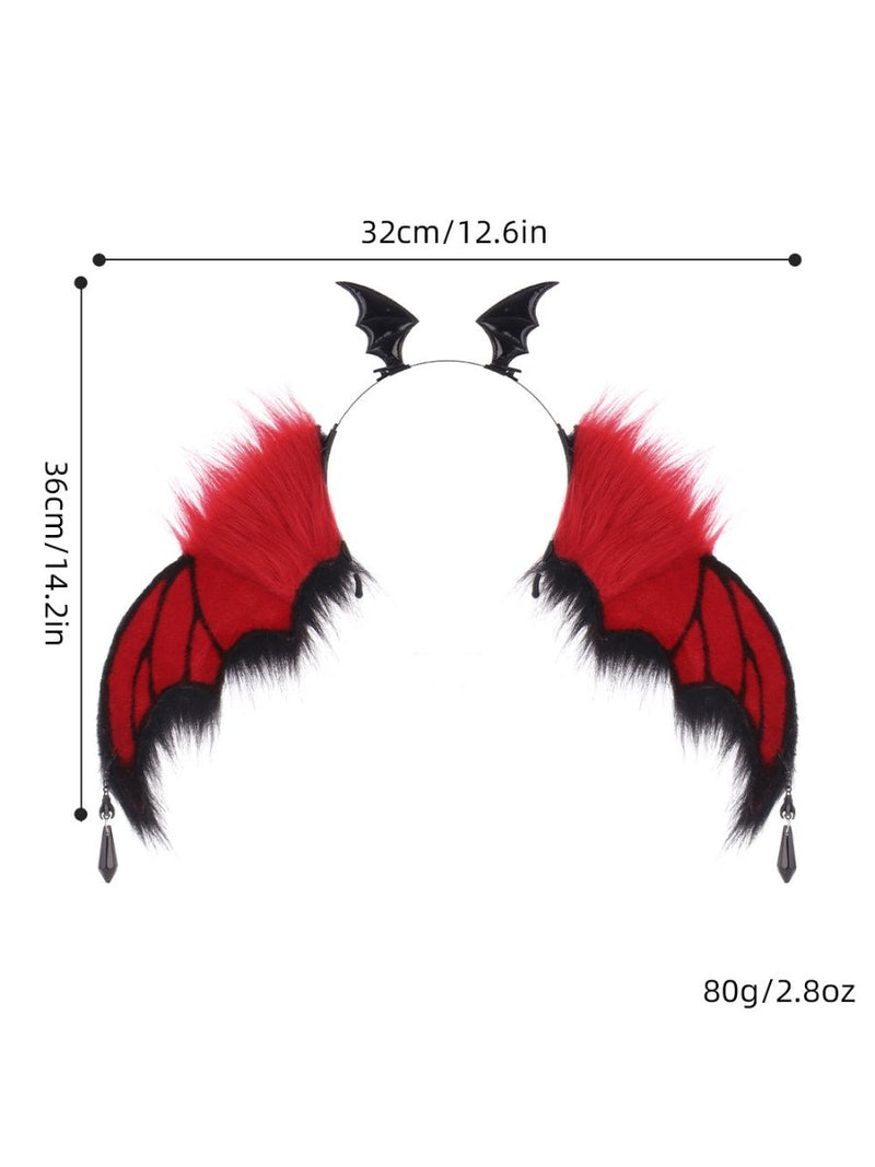 Faux Fur Bat Wing Headpiece