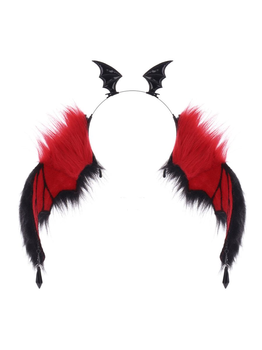 Faux Fur Bat Wing Headpiece