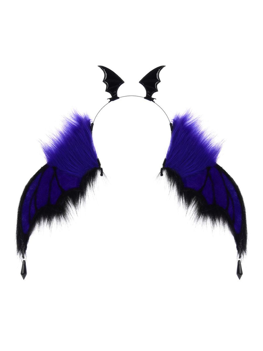 Faux Fur Bat Wing Headpiece