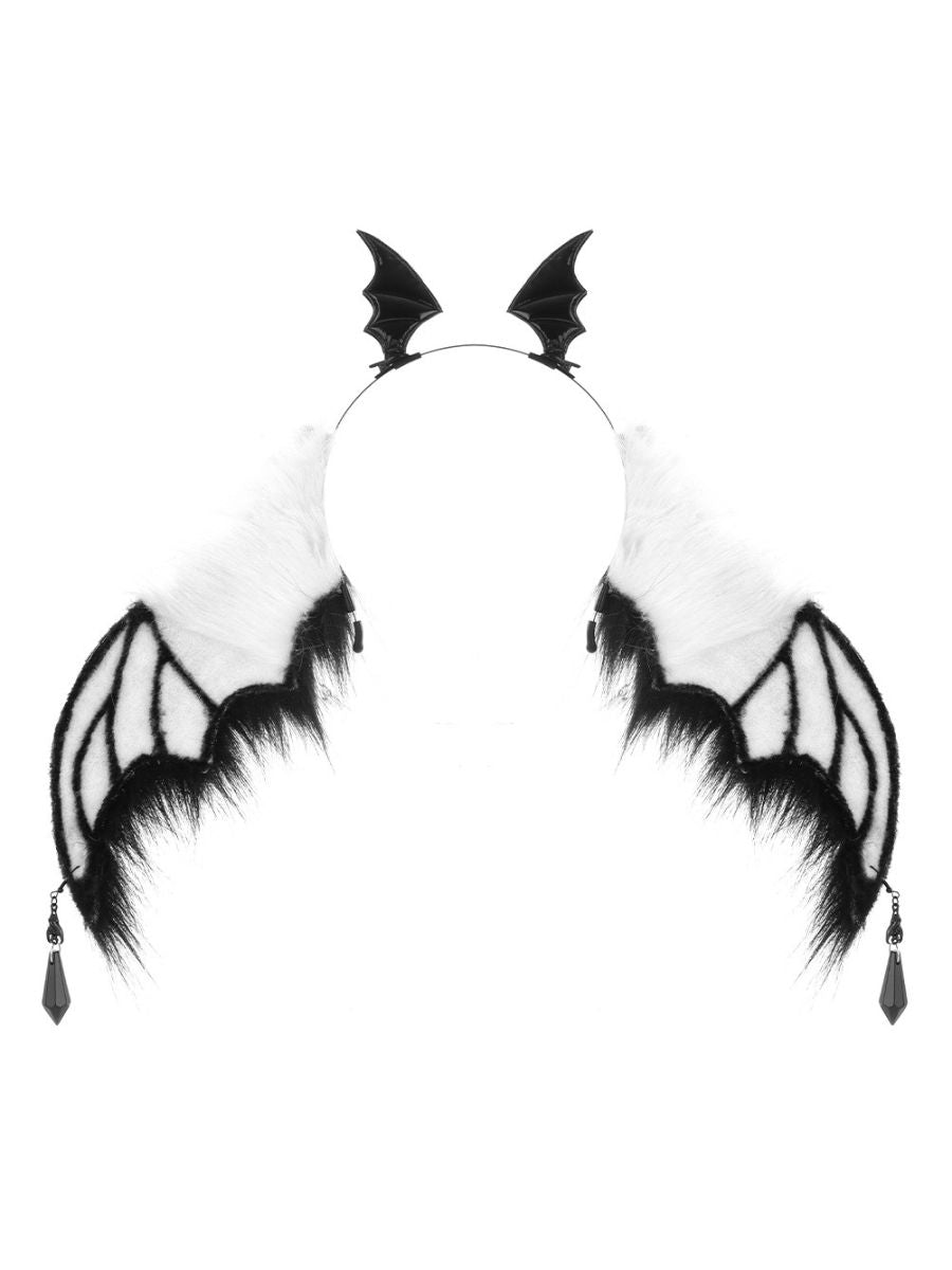 Faux Fur Bat Wing Headpiece