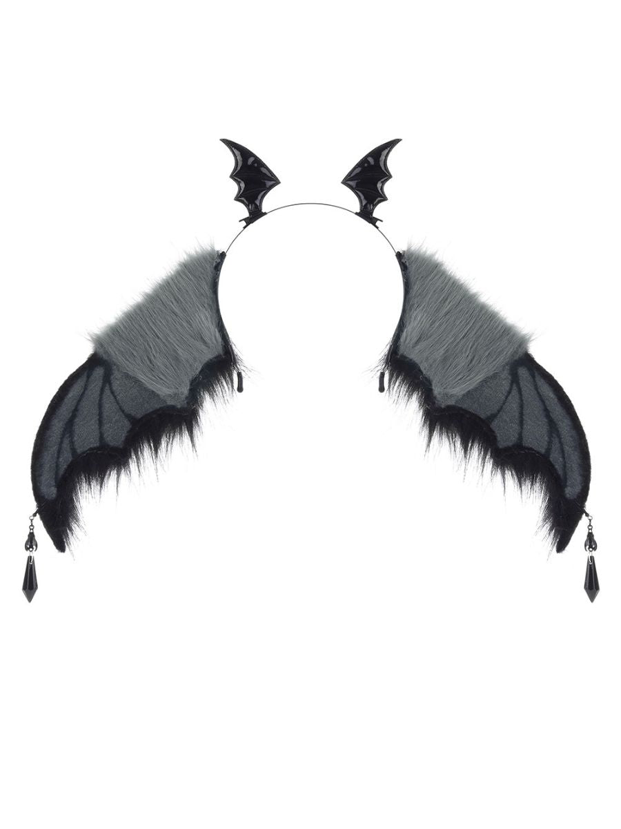 Faux Fur Bat Wing Headpiece