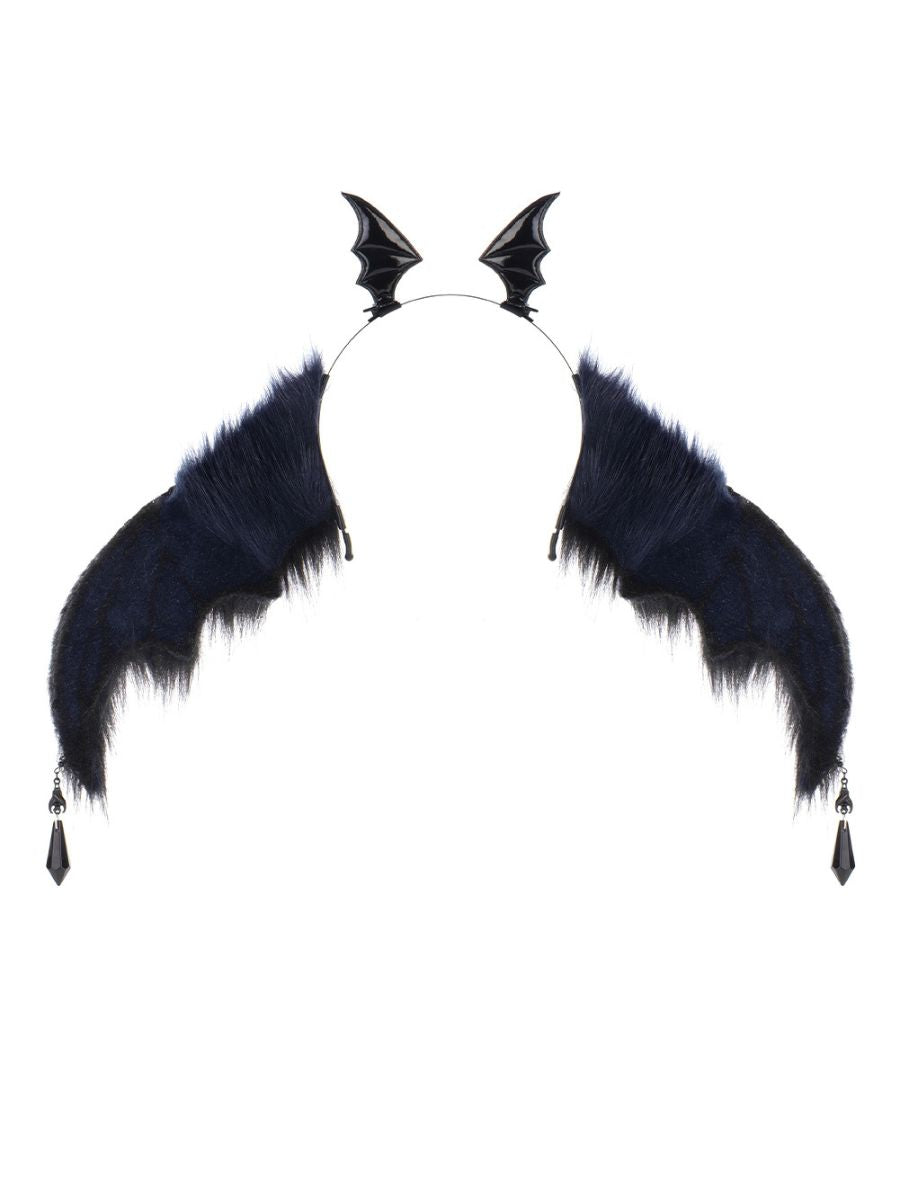 Faux Fur Bat Wing Headpiece