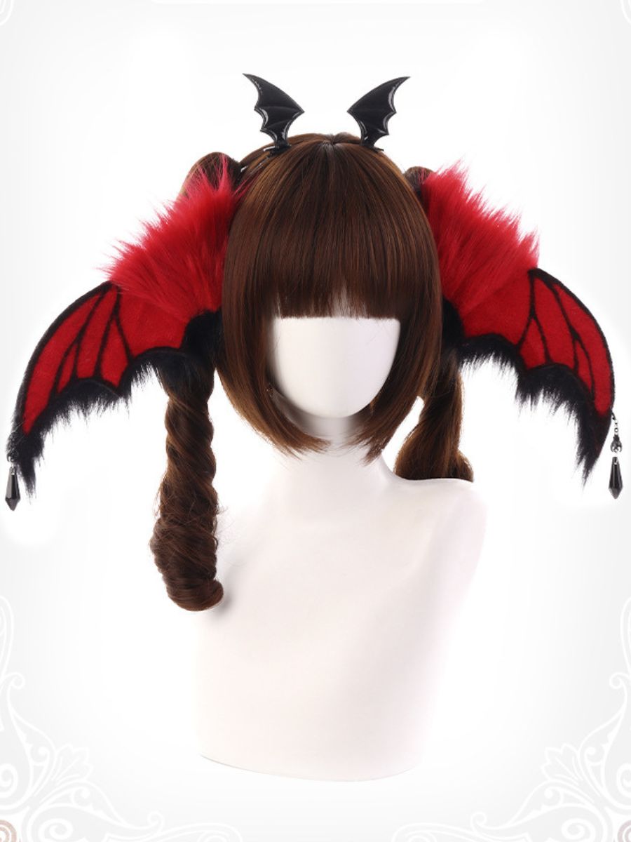Faux Fur Bat Wing Headpiece