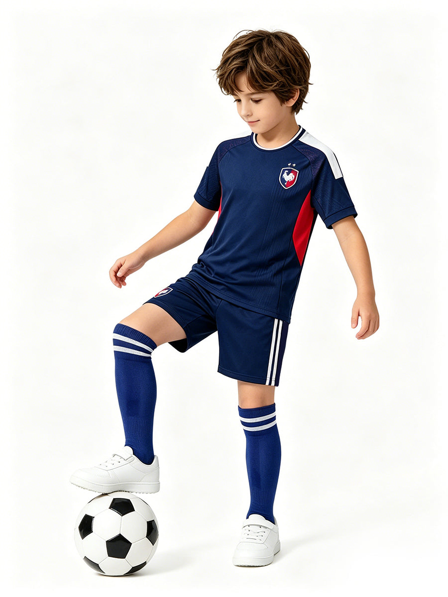 France Soccer Jersey and Shorts for Kids and Adult France Training Sports Fan Outfit with Socks