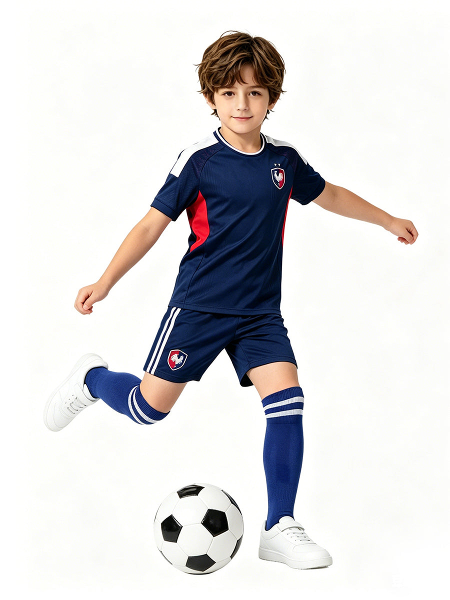 France Soccer Jersey and Shorts for Kids and Adult France Training Sports Fan Outfit with Socks
