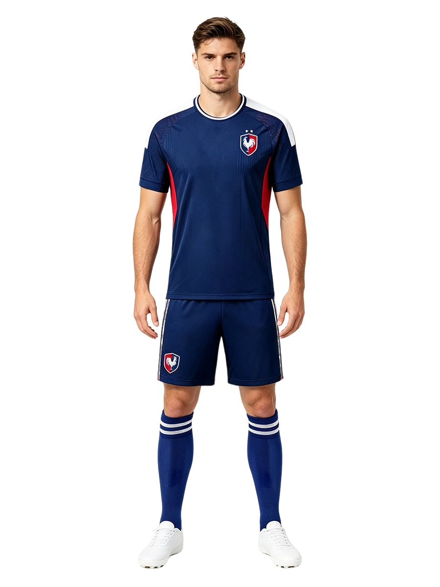 France Soccer Jersey and Shorts for Kids and Adult France Training Sports Fan Outfit with Socks