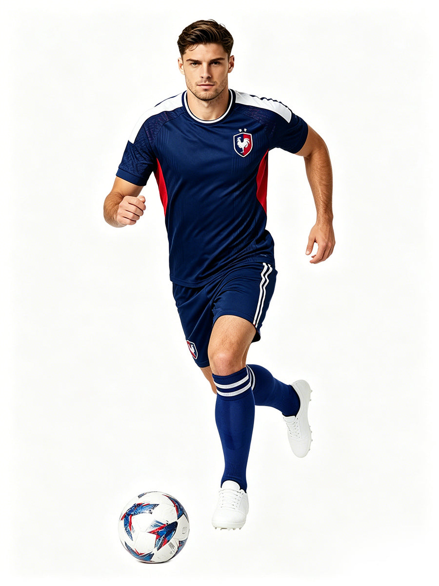 France Soccer Jersey and Shorts for Kids and Adult France Training Sports Fan Outfit with Socks