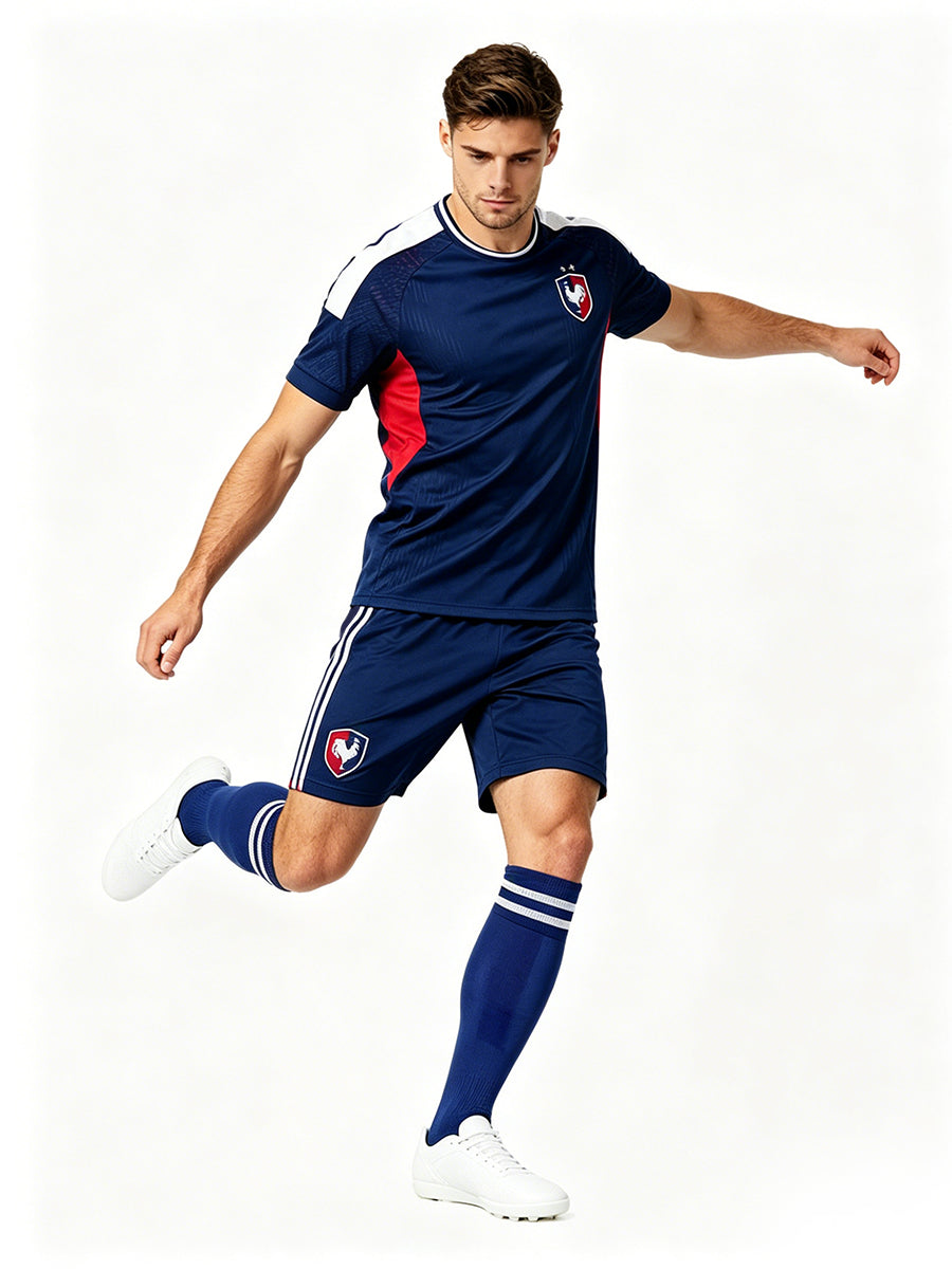 France Soccer Jersey and Shorts for Kids and Adult France Training Sports Fan Outfit with Socks