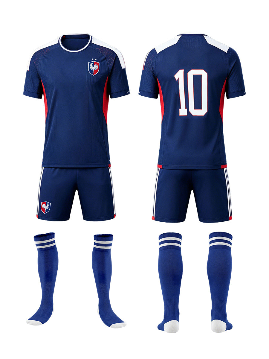 France Soccer Jersey and Shorts for Kids and Adult France Training Sports Fan Outfit with Socks
