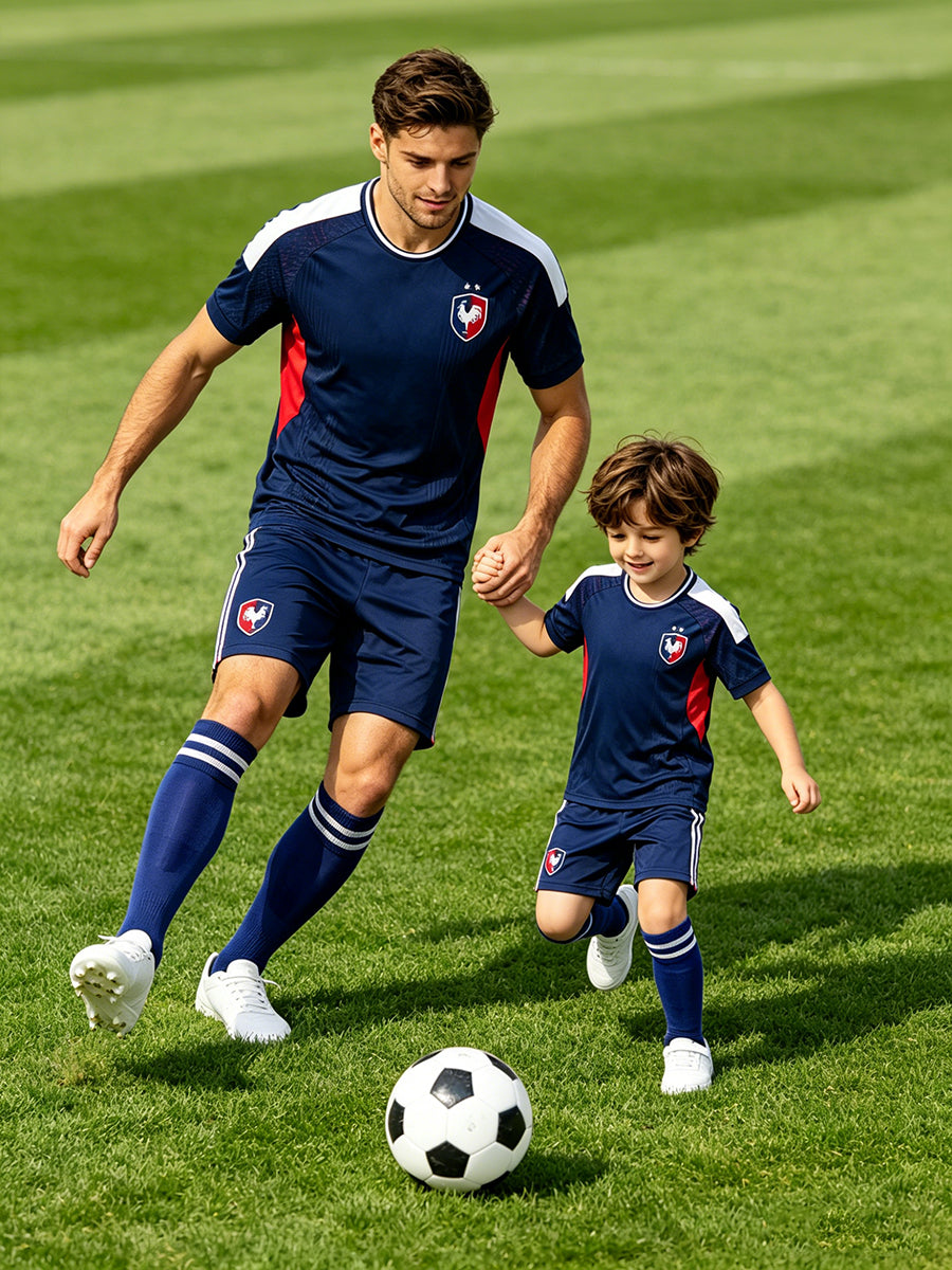 France Soccer Jersey and Shorts for Kids and Adult France Training Sports Fan Outfit with Socks 