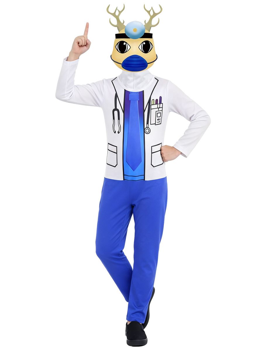 Animal Hospital Doctor Costume Doctor Reindeer Full Body Jumpsuit for Kids and Adults 