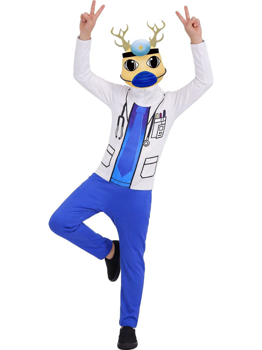 Animal Hospital Doctor Costume Doctor Reindeer Full Body Jumpsuit for Kids and Adults 