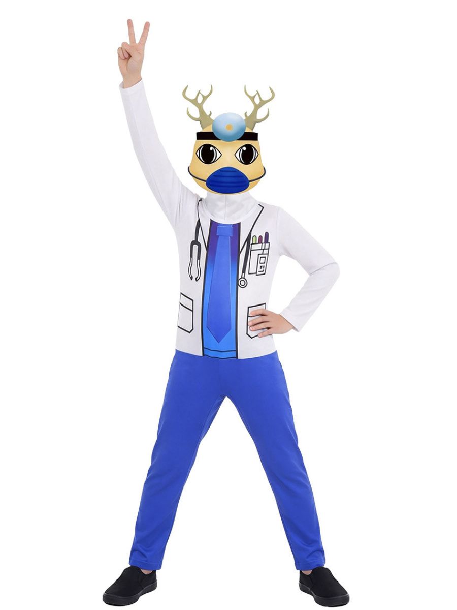 Animal Hospital Doctor Costume Doctor Reindeer Full Body Jumpsuit for Kids and Adults 