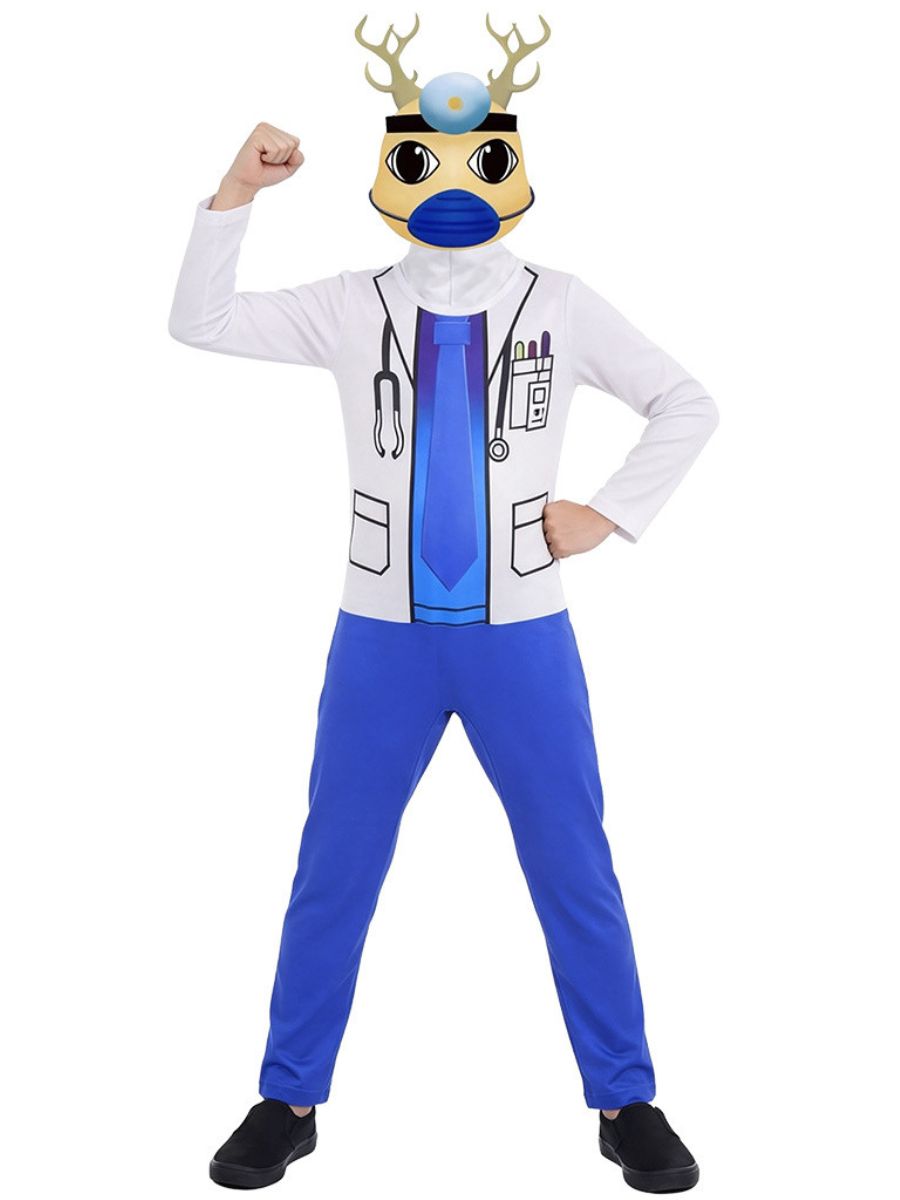 Animal Hospital Doctor Costume Doctor Reindeer Full Body Jumpsuit for Kids and Adults 