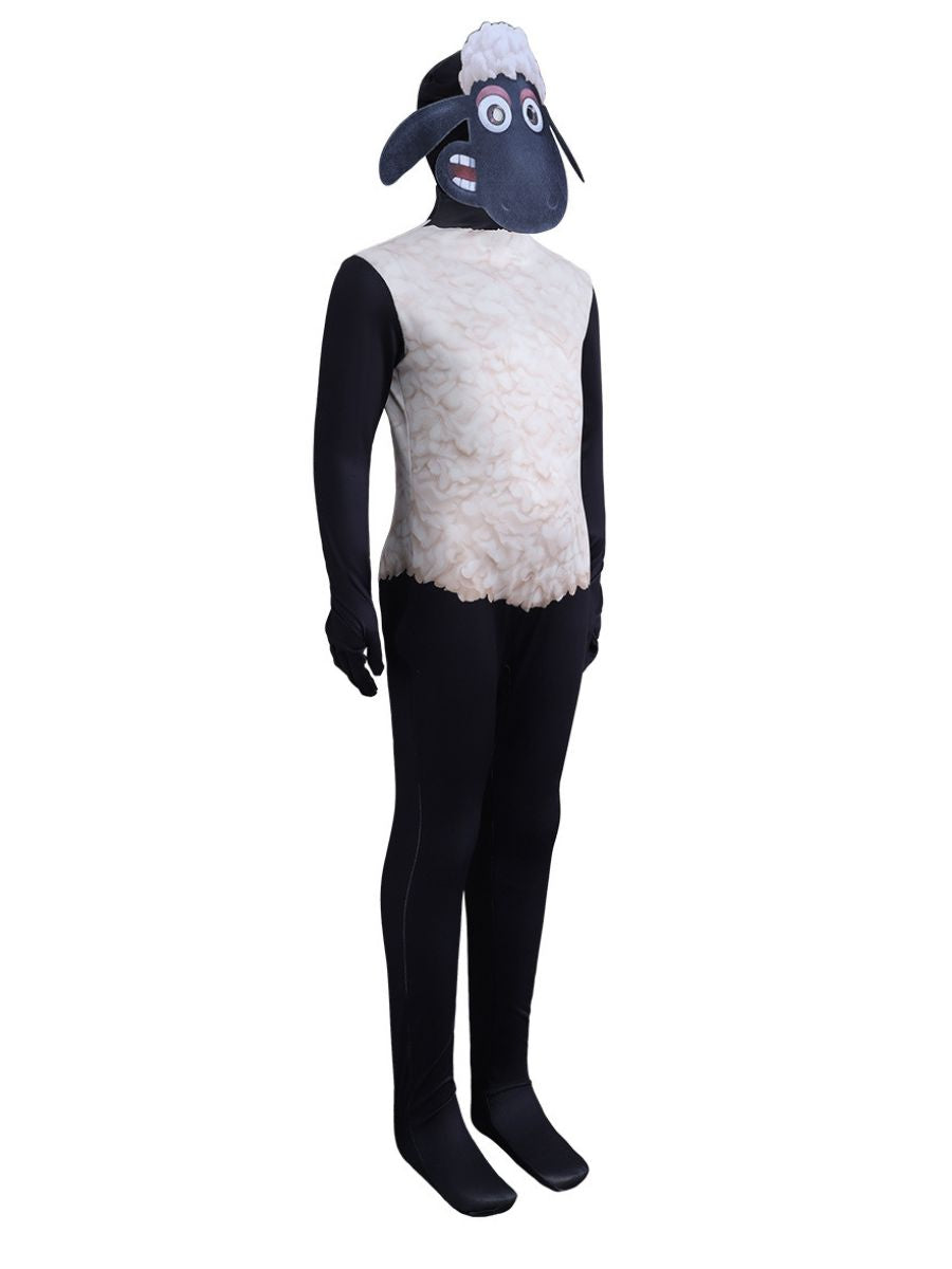 Shaun the Sheep Costume Cartoon Farm Sheep Full Body Jumpsuit 