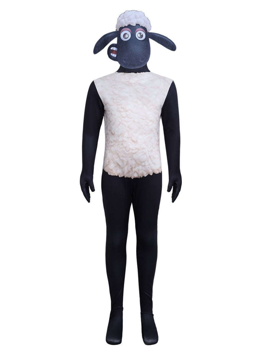 Shaun the Sheep Costume Cartoon Farm Sheep Full Body Jumpsuit 