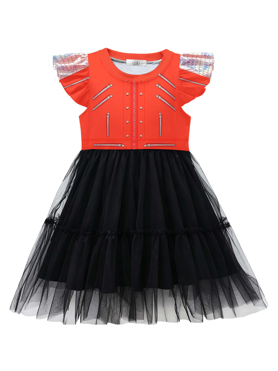 Michael Jackson Girl Costume Beat It Costume Retro Pop King 3D Print Dress