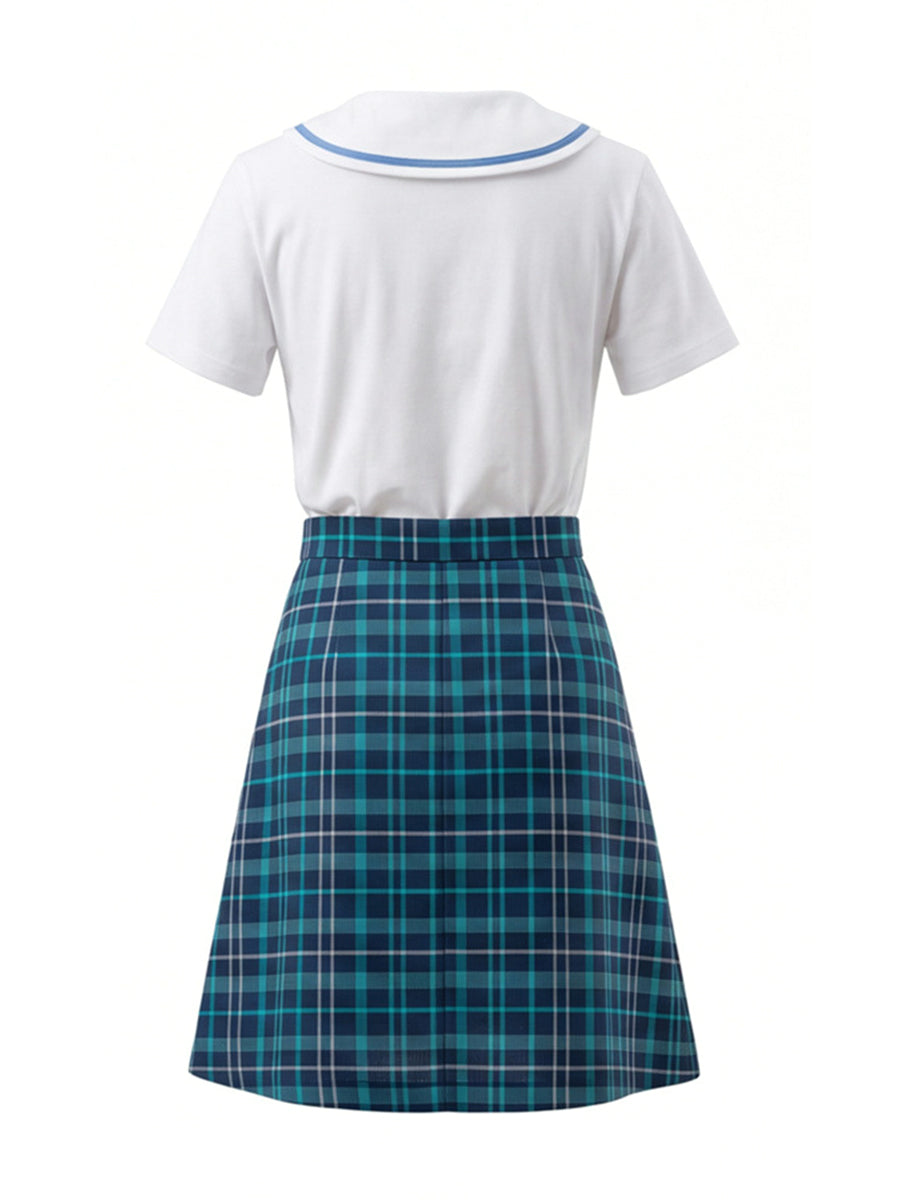 Forgotten Island Jo Costume for Kids Animated JK School Plaid Uniform Set 