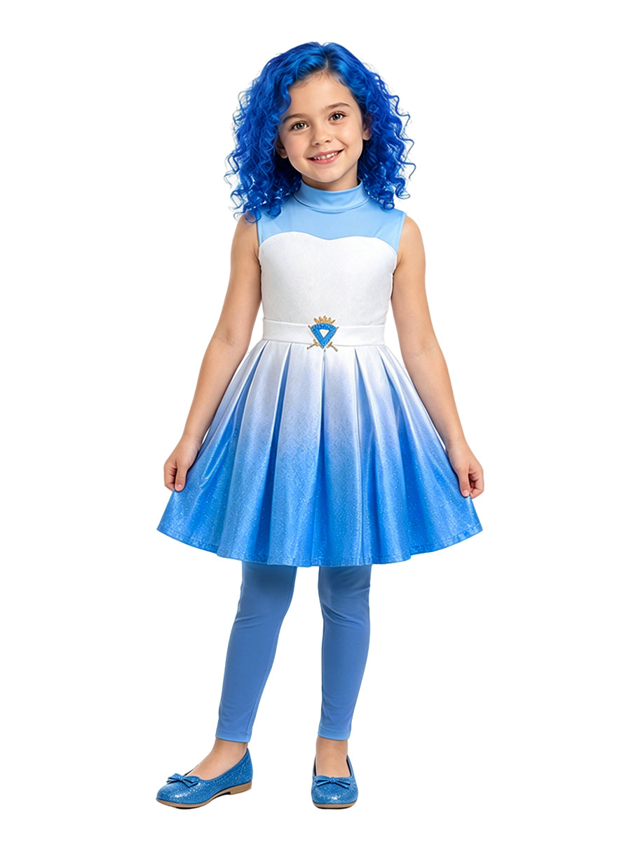 Descendants 5 Chloe Costume for Kids Descendants Wicked Wonderland Blue Princess Cosplay Outfit