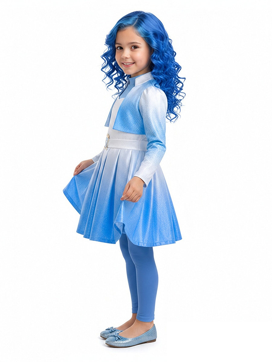Descendants 5 Chloe Costume for Kids Descendants Wicked Wonderland Blue Princess Cosplay Outfit