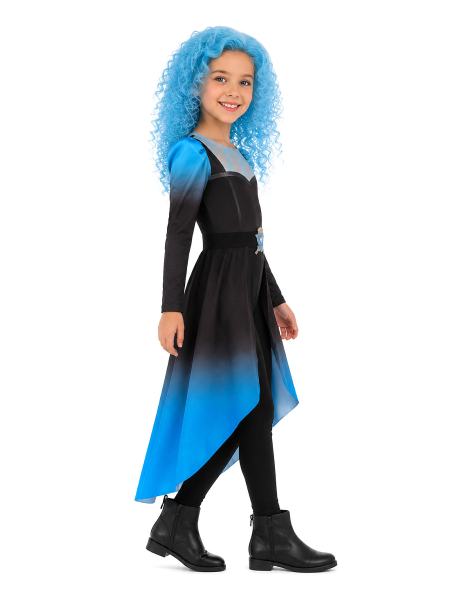 Descendants 5 Evil Chloe Costume for Girls Descendants Wicked Wonderland Princess Blue Cosplay Outfit