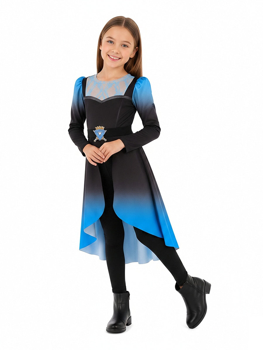 Descendants 5 Evil Chloe Costume for Girls Descendants Wicked Wonderland Princess Blue Cosplay Outfit