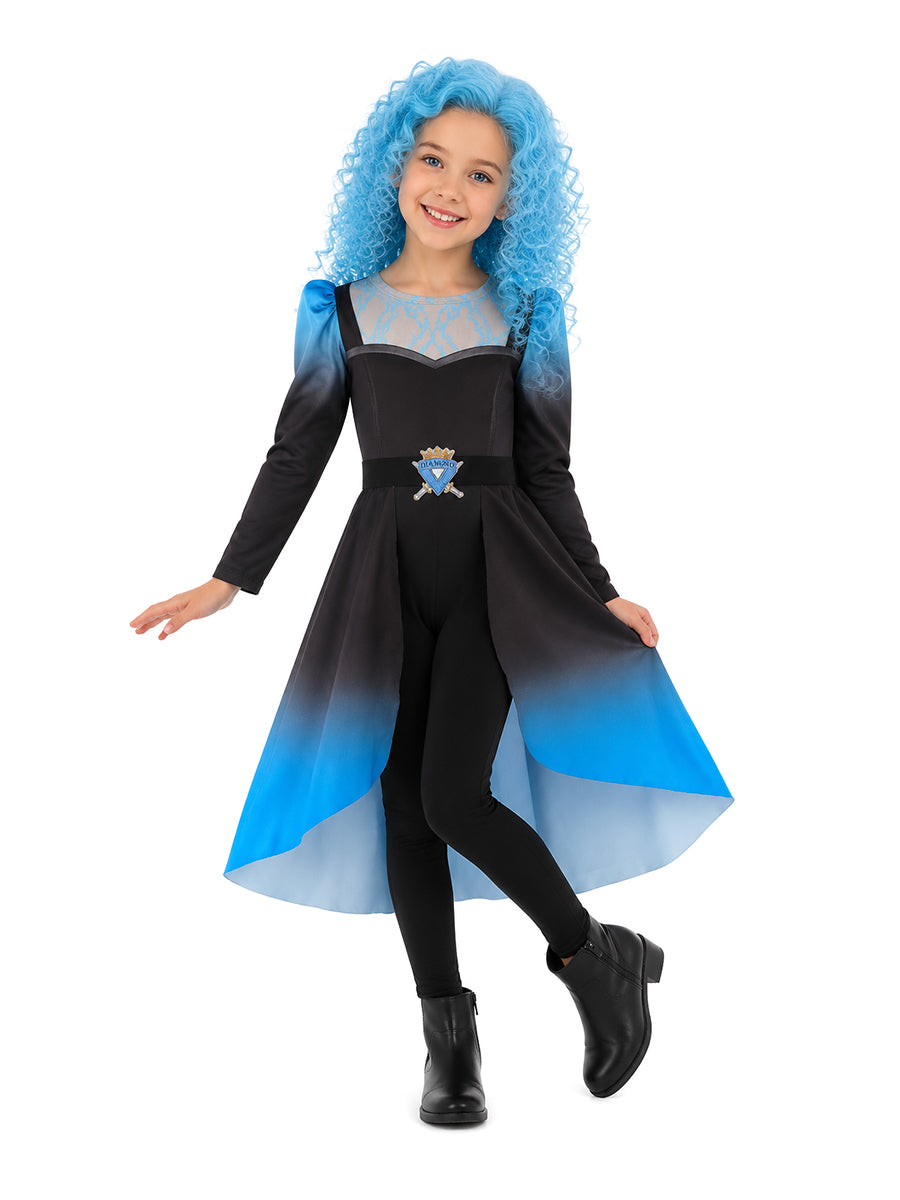 Descendants 5 Evil Chloe Costume for Girls Descendants Wicked Wonderland Princess Blue Cosplay Outfit