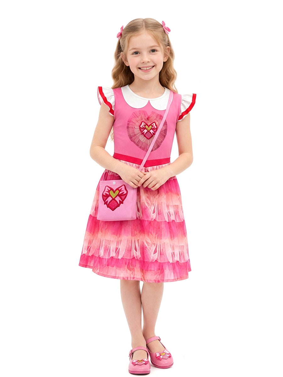 Girls Descendants 5 Pink Costume Descendants Wicked Wonderland Pink Princess Dress and Shoulder Bag