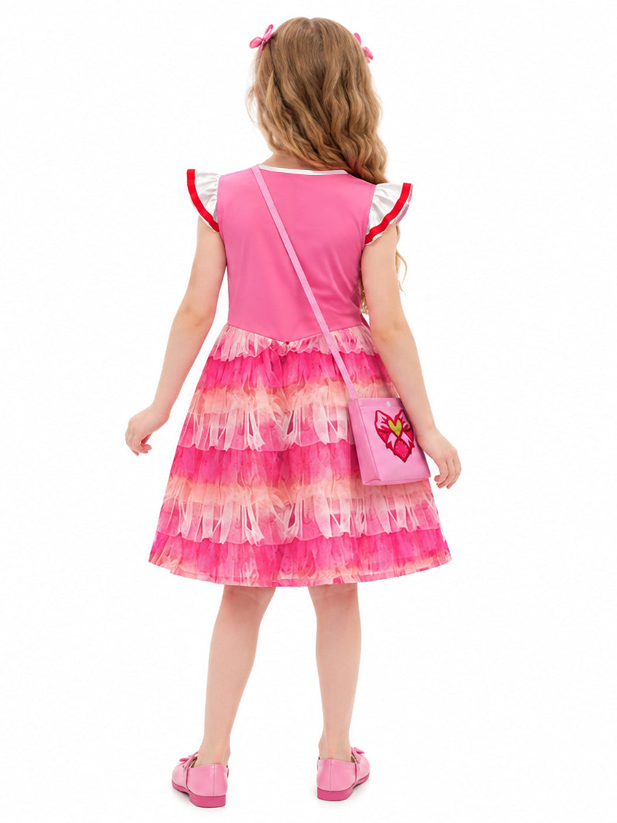 Girls Descendants 5 Pink Costume Descendants Wicked Wonderland Pink Princess Dress and Shoulder Bag