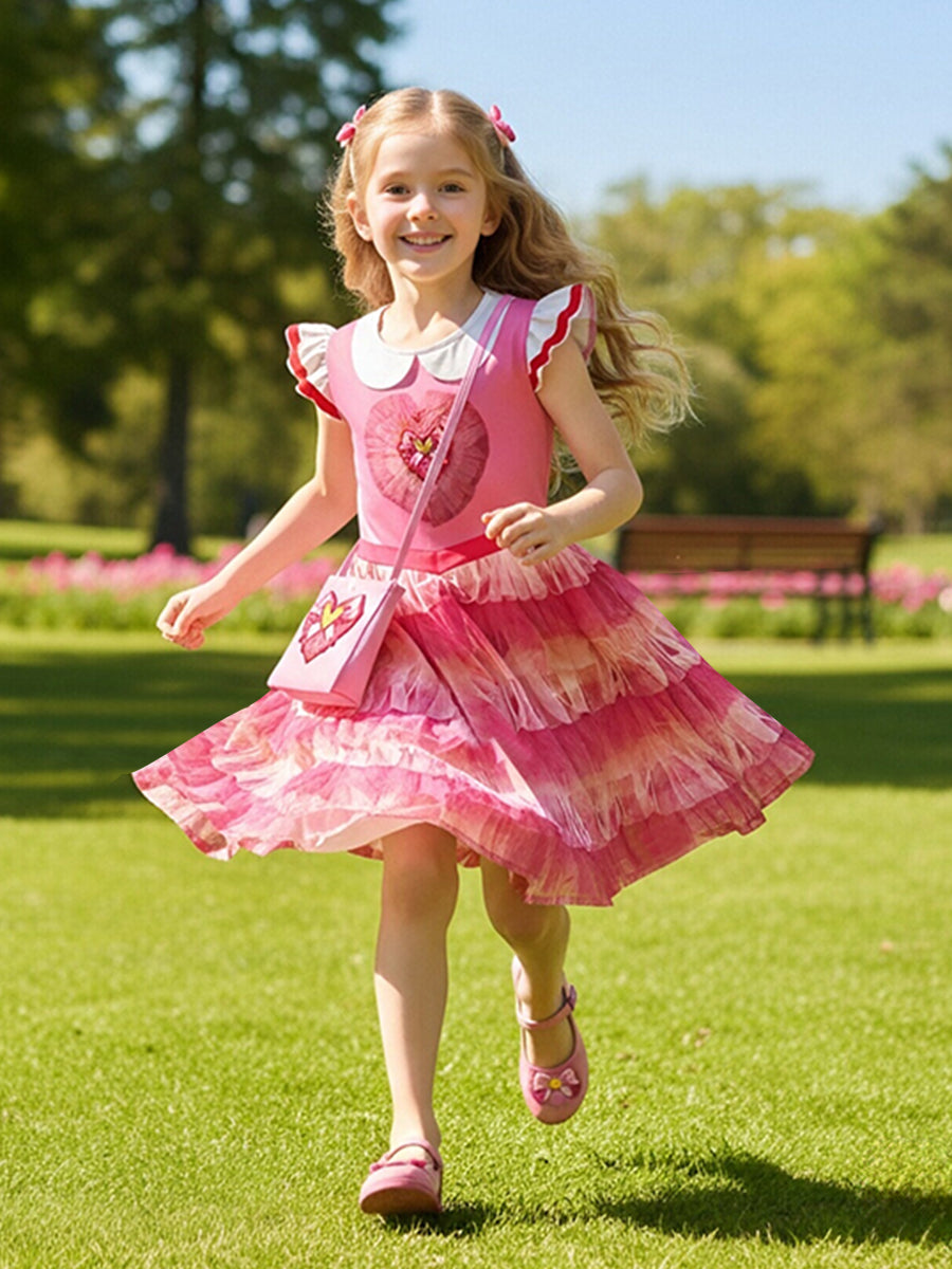 Girls Descendants 5 Pink Costume Descendants Wicked Wonderland Pink Princess Dress and Shoulder Bag