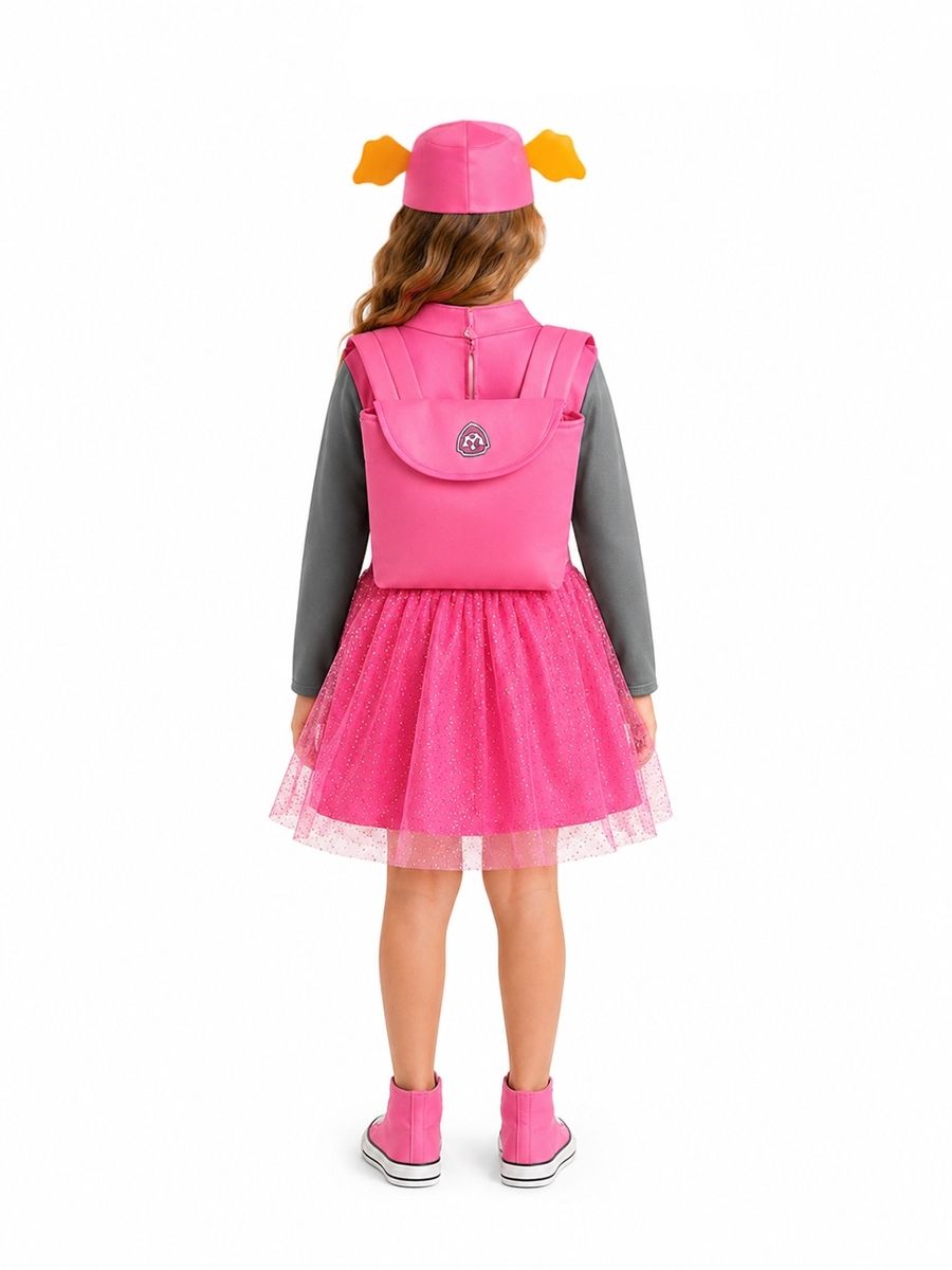 Girls Paw Patrol Skye Costume Pink Puppy Tiered Tutu Dress Set