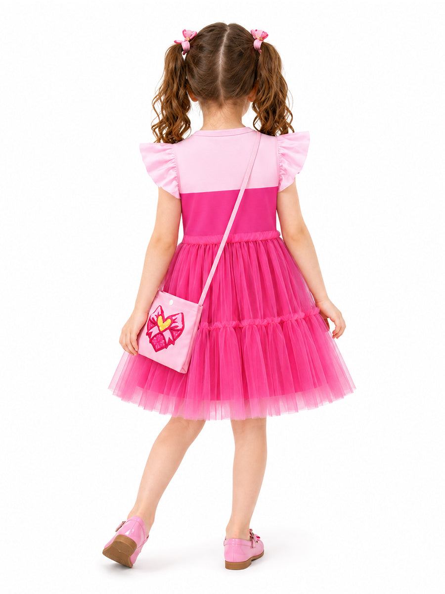 Girls Descendants 5 Pink Costume Descendants Wicked Wonderland Pink Princess Tiered Tulle and Shoulder Bag