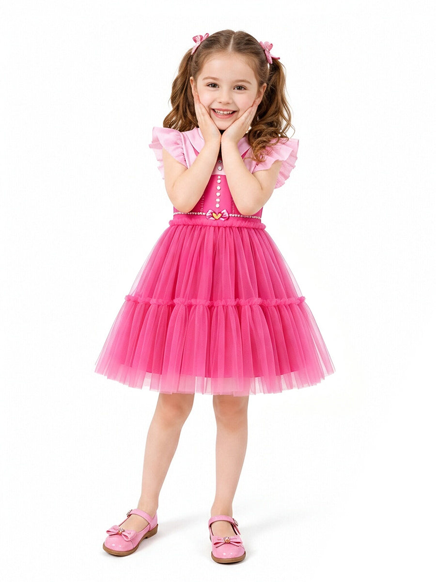 Girls Descendants 5 Pink Costume Descendants Wicked Wonderland Pink Princess Tiered Tulle and Shoulder Bag