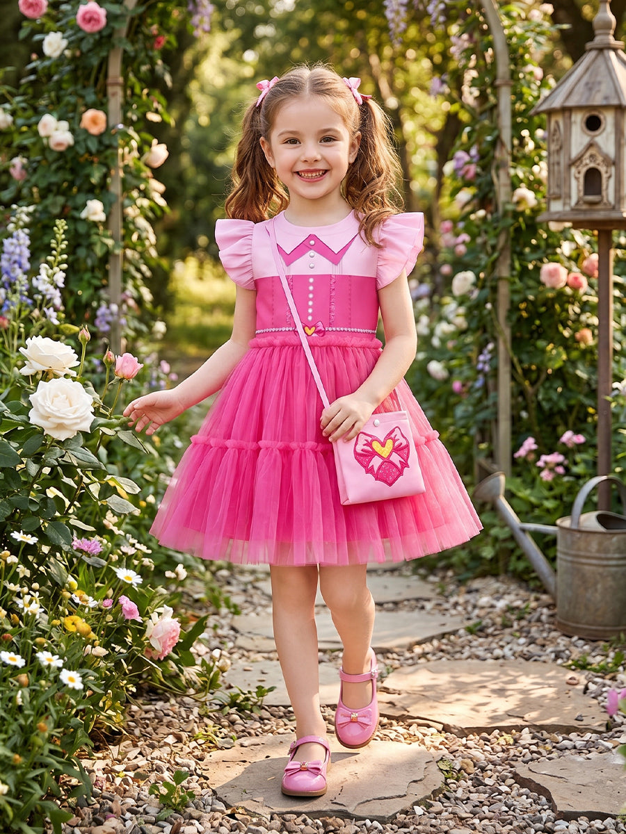 Girls Descendants 5 Pink Costume Descendants Wicked Wonderland Pink Princess Tiered Tulle and Shoulder Bag