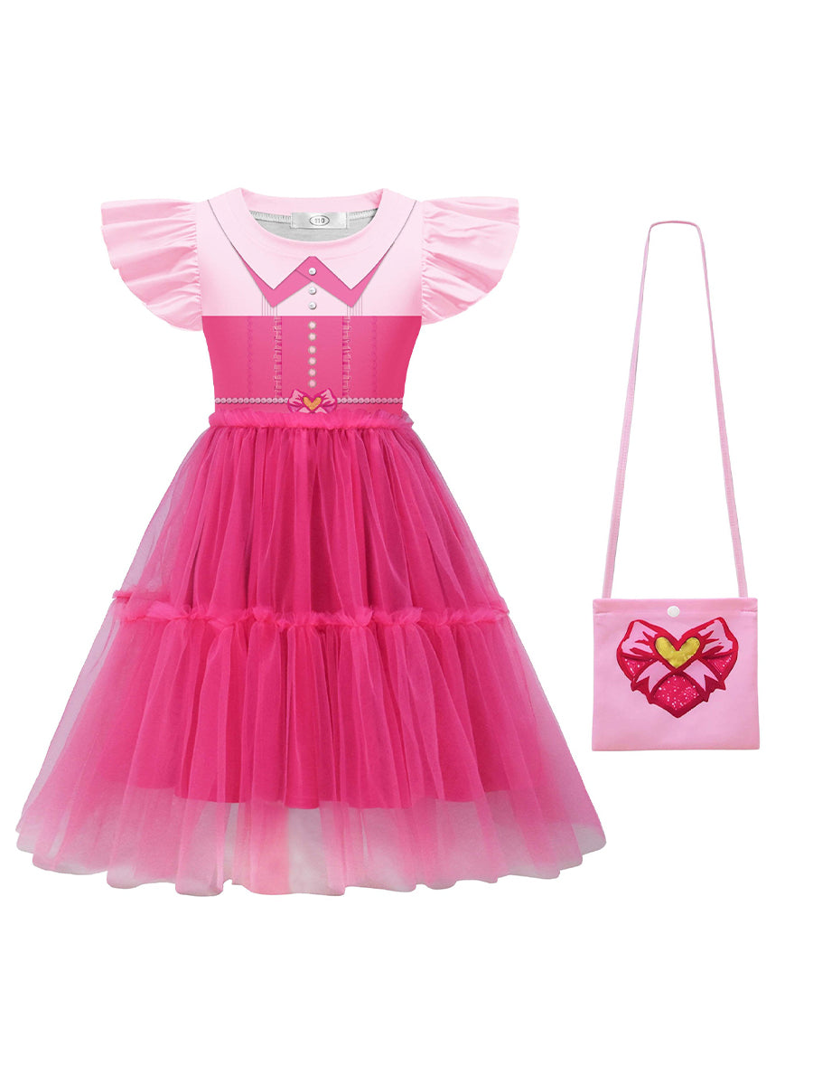 Girls Descendants 5 Pink Costume Descendants Wicked Wonderland Pink Princess Tiered Tulle and Shoulder Bag