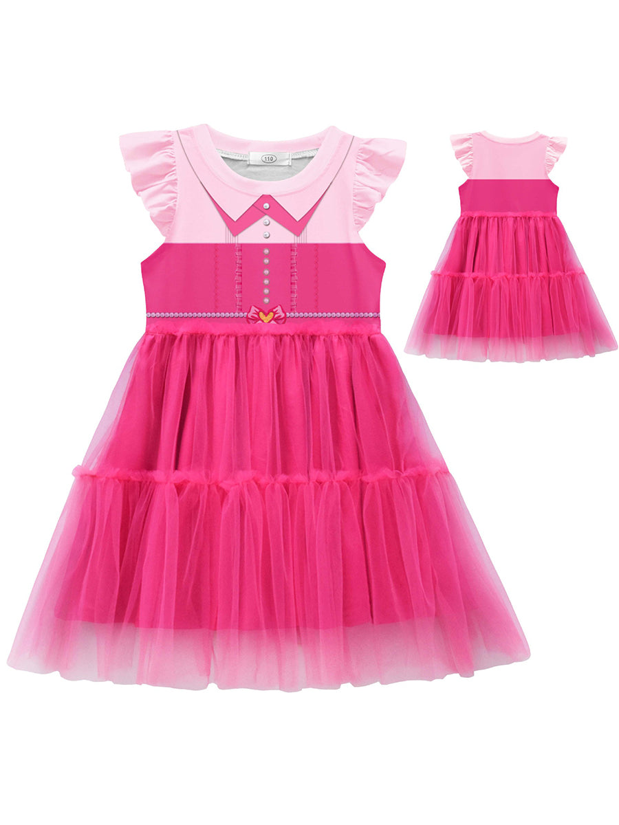Girls Descendants 5 Pink Costume Descendants Wicked Wonderland Pink Princess Tiered Tulle and Shoulder Bag