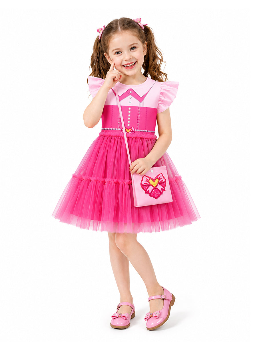 Girls Descendants 5 Pink Costume Descendants Wicked Wonderland Pink Princess Tiered Tulle and Shoulder Bag