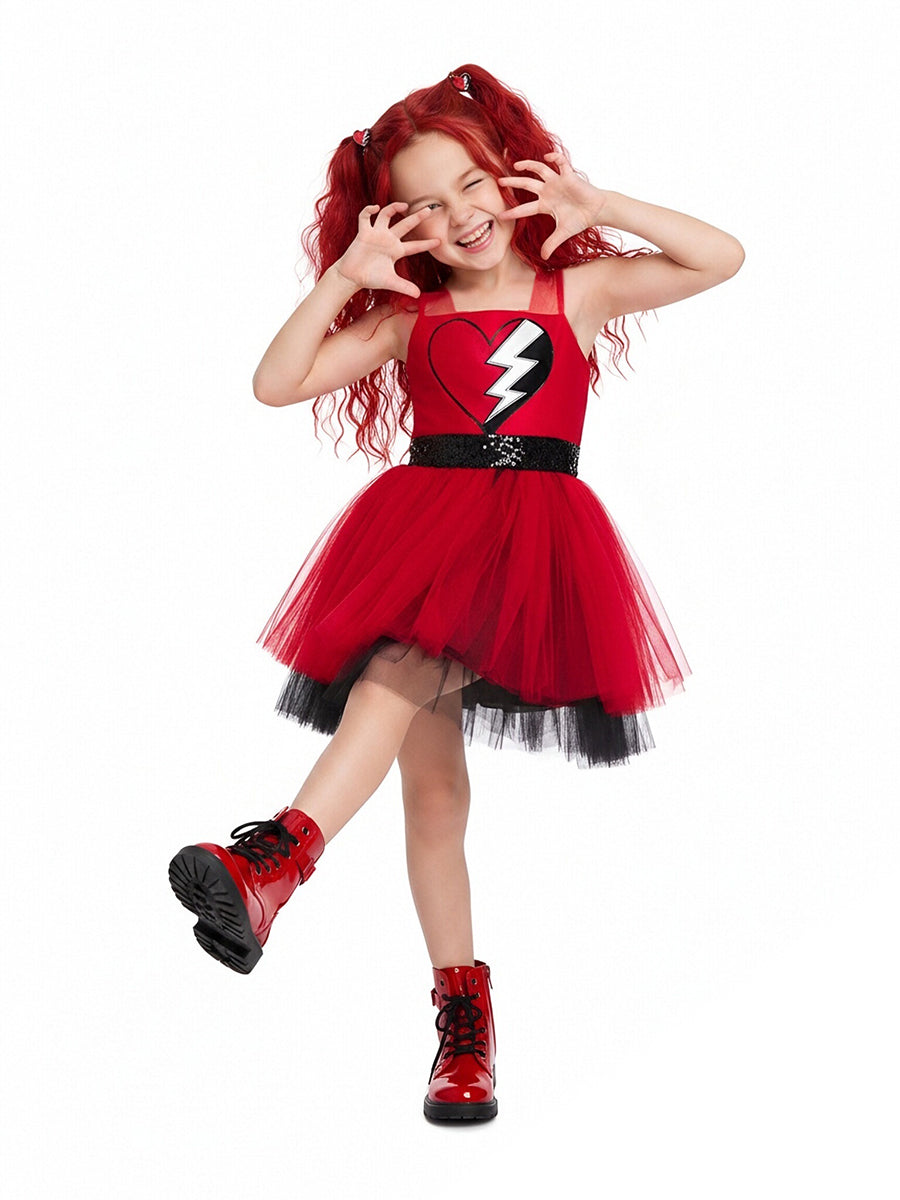 Descendants 5 Red Costume for Girls Descendants Wicked Wonderland Princess Red Tutu Dress
