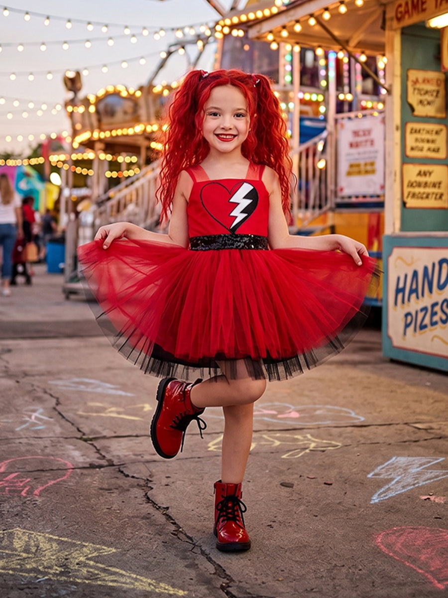 Descendants 5 Red Costume for Girls Descendants Wicked Wonderland Princess Red Tutu Dress