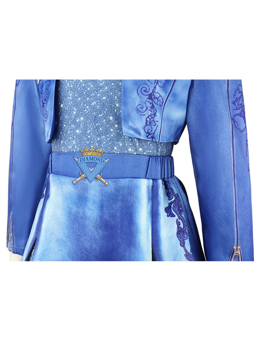 Girls Descendants 5 Chloe Costume Descendants Wicked Wonderland Blue Princess Cosplay Outfit