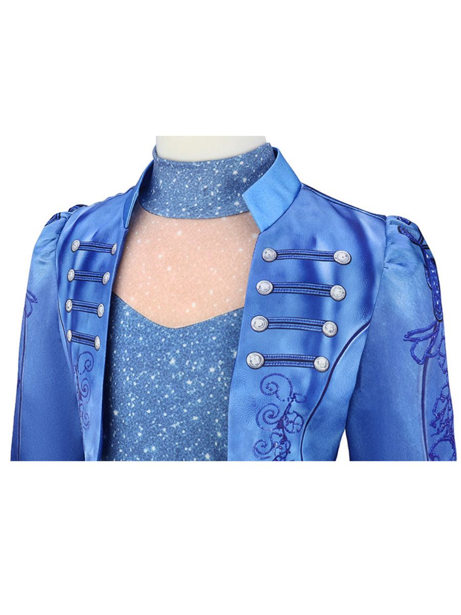 Girls Descendants 5 Chloe Costume Descendants Wicked Wonderland Blue Princess Cosplay Outfit