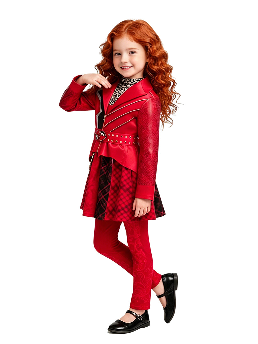 Girls Descendants 5 Red Costume Descendants Wicked Wonderland Red Princess Outfit
