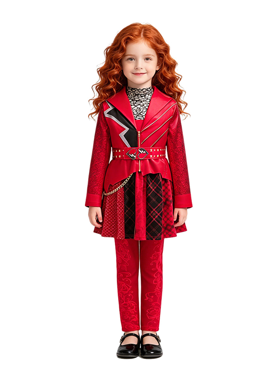 Girls Descendants 5 Red Costume Descendants Wicked Wonderland Red Princess Outfit