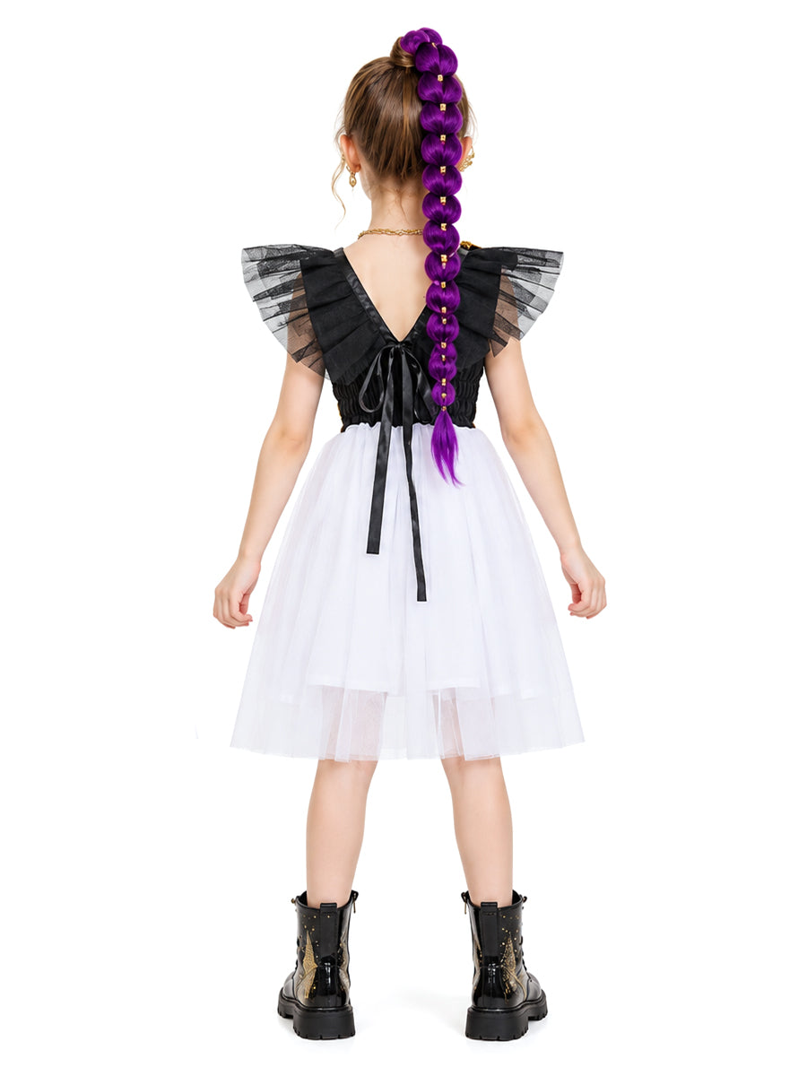 Girls K-Pop Idol Stage Performance Costume Sparkly Pop Star Idol White Sequin Dance Dress