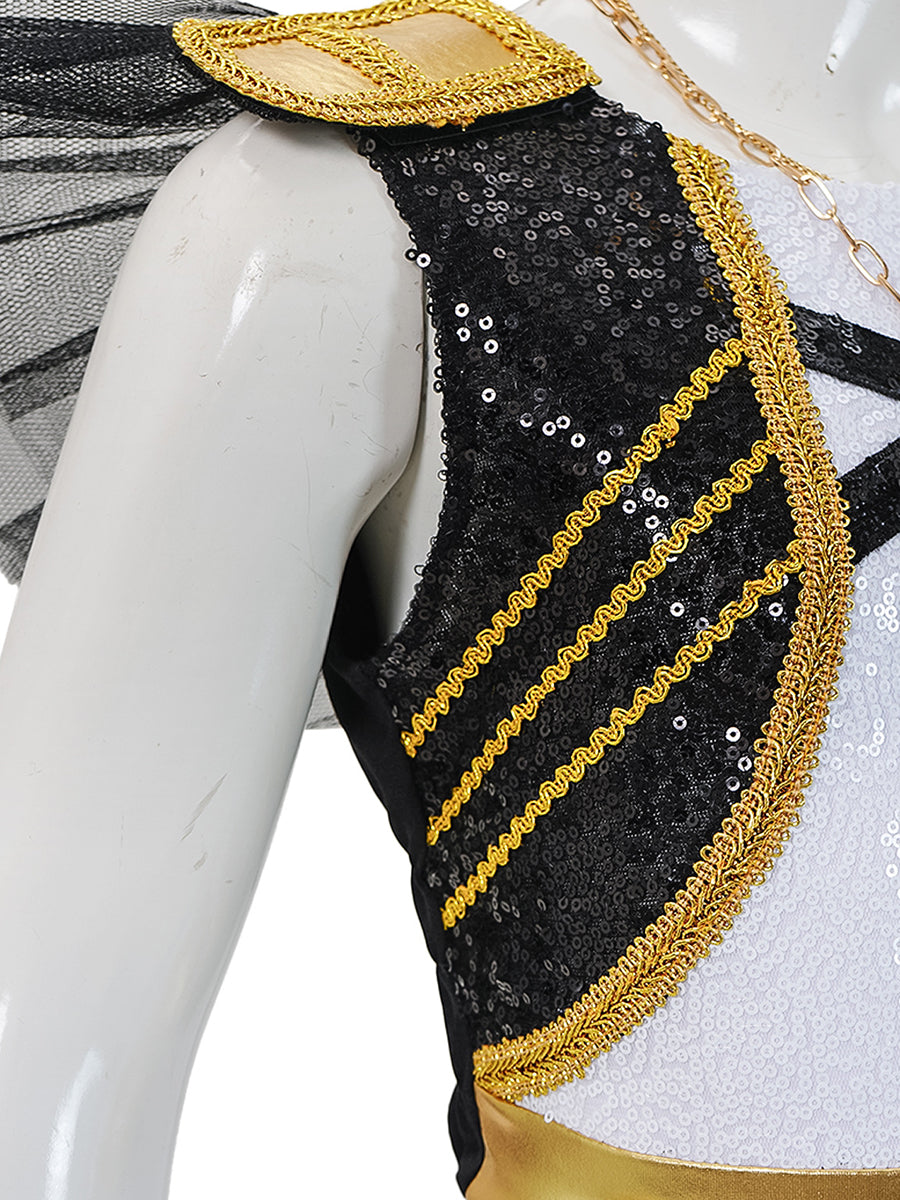 Girls K-Pop Idol Stage Performance Costume Sparkly Pop Star Idol White Sequin Dance Dress