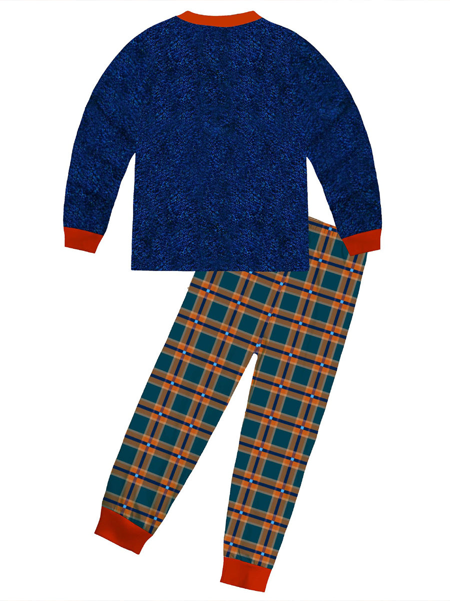Girls Wildwood Prue Costume 2 Piece 3D Printed Blue Top and Plaid Jogger Pants