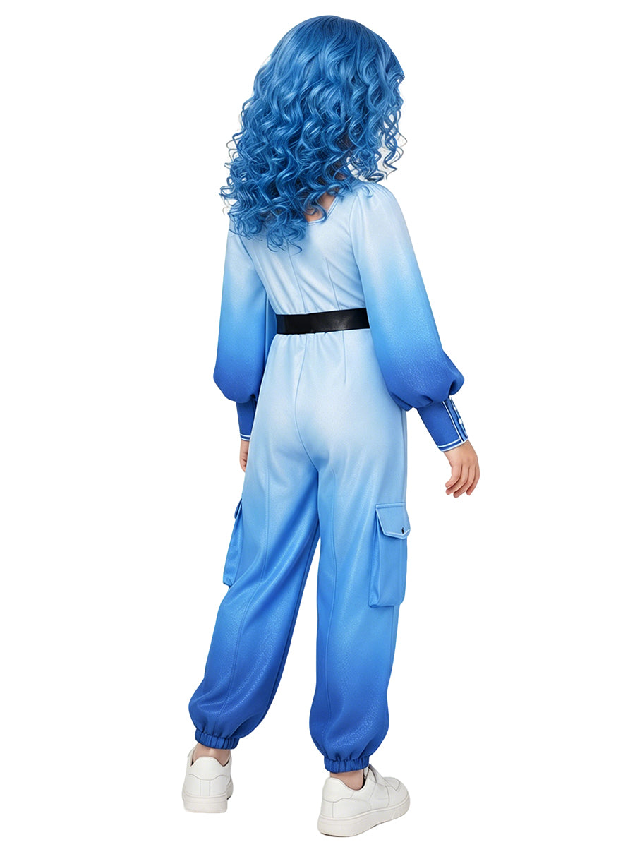 Descendants 5 Chloe Costume Descendants Wicked Wonderland Gradient Blue Princess Jumpsuit 