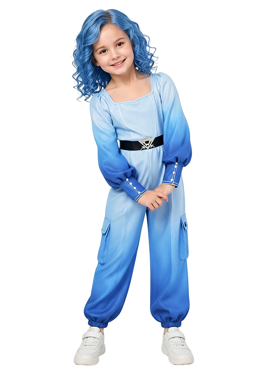 Descendants 5 Chloe Costume Descendants Wicked Wonderland Gradient Blue Princess Jumpsuit 